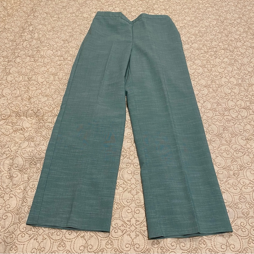 NWT Alfred Dunner Women’s Teal Dress Pants Size 8 Proportioned Short